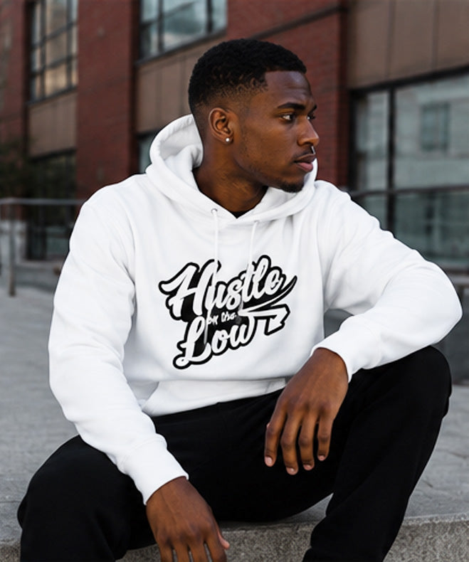 Hustle On The Low Streetwear Hoodie – White Edition