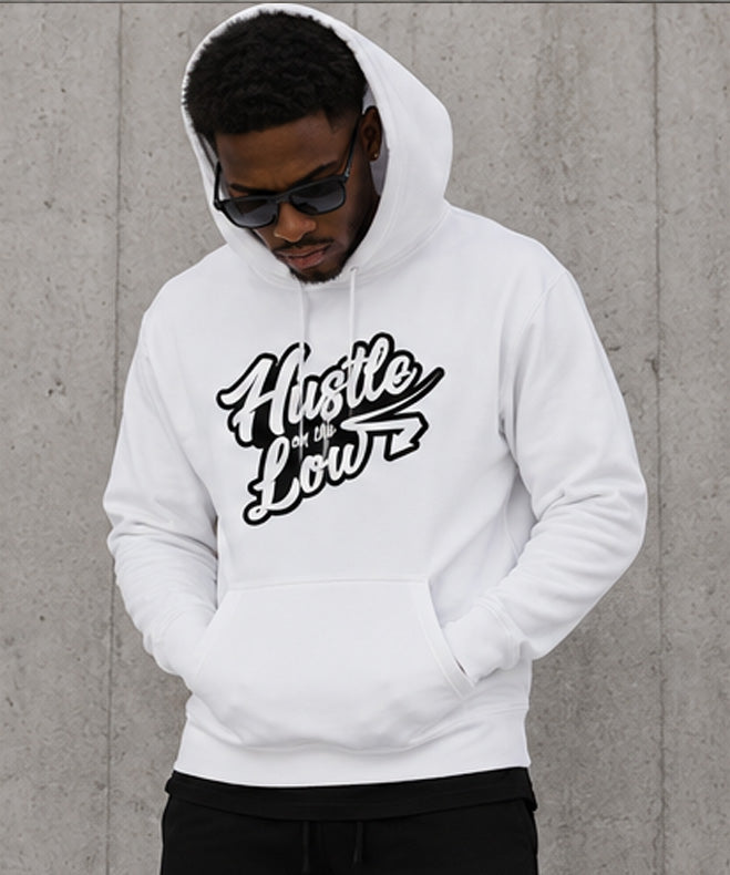 Hustle On The Low Streetwear Hoodie – White Edition